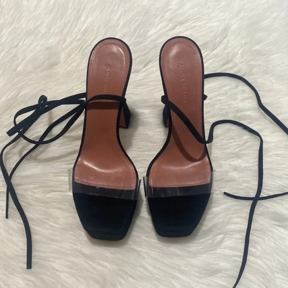 Amina Muaddi Sita‎ ankle tie platform sandal size 38.5EU